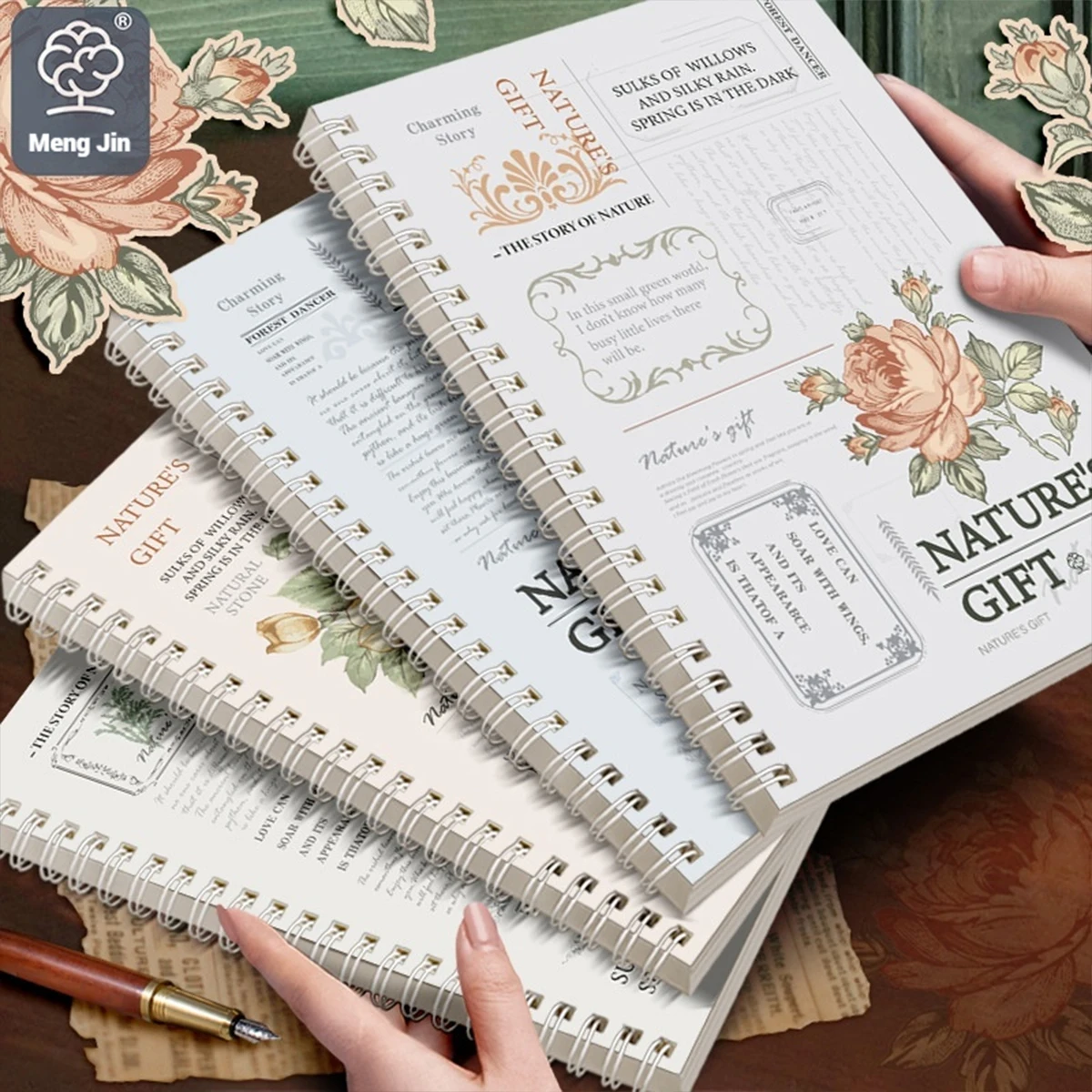 Cuaderno de espiral retro británico para primaria, hojas sueltas