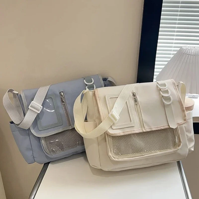 Mochila escolar Harajuku transparente con insignias para niña - imagen 4