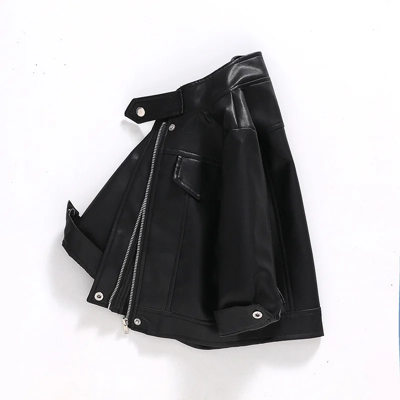 Chaqueta infantil de cuero sintético con cremallera - imagen 4