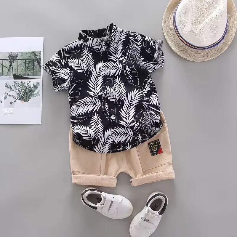 Conjunto de verano para bebé: camisa y pantalón corto infantil
