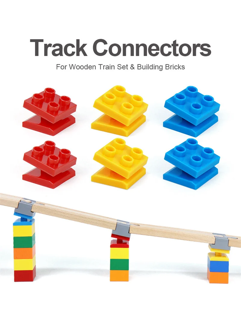 Vías de tren de madera y accesorios
