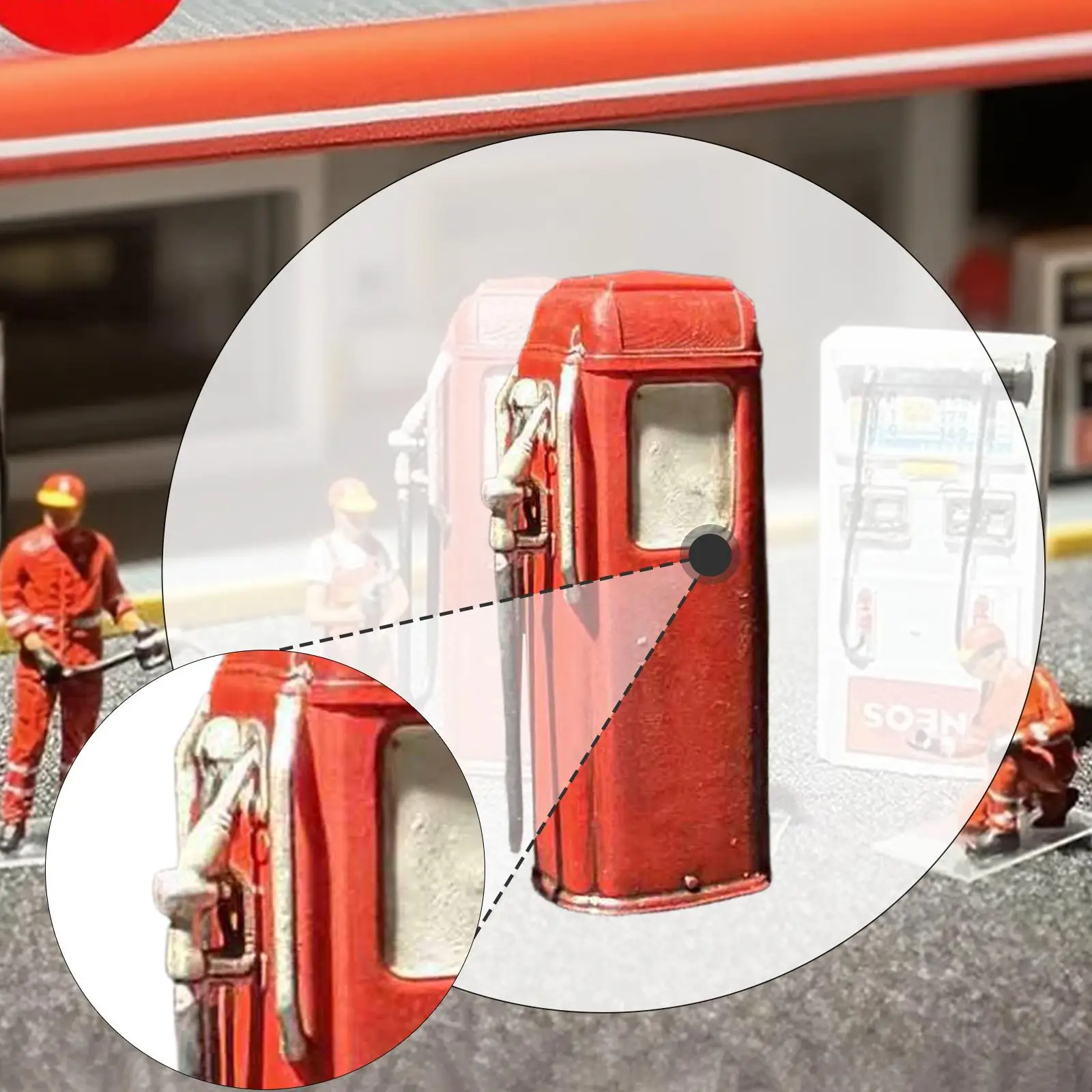 Gasolinera en miniatura de resina para coches a escala manualidades - imagen 4