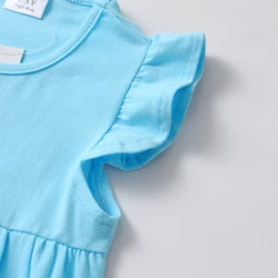 DXTON vestido de verano de algodón sin mangas para niñas conejito y flores