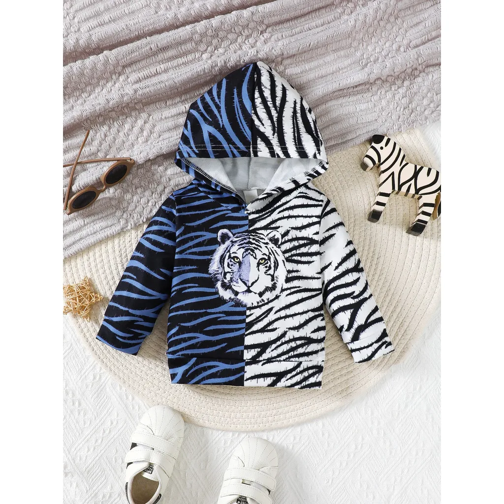 Sudadera con capucha tigre para niño pequeño – estilo primavera