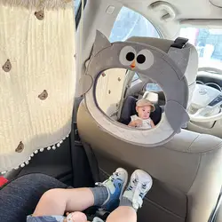 Espejo retrovisor ajustable con peluche para bebé en coche