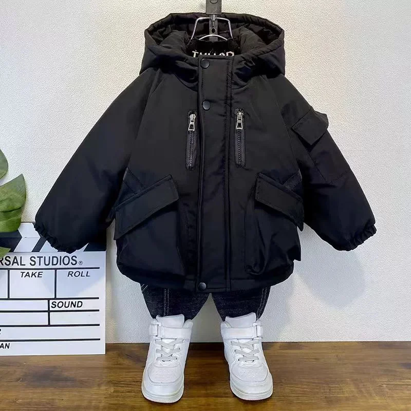Gabardina acolchada de invierno con capucha para niños - imagen 5