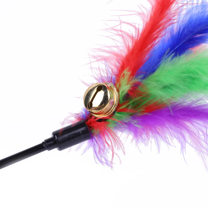 Varita interactiva para gatos con campana y plumas de juego - imagen 3