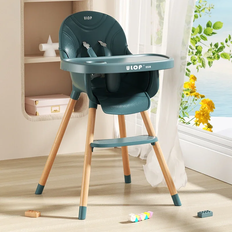 Trona de madera maciza para bebé con plato grande - imagen 4