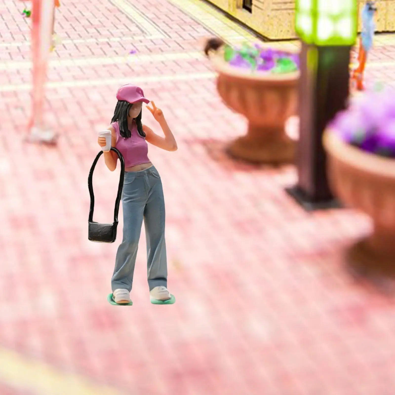 Figura diorama para maquetas de ferrocarril personaje femenino - imagen 5
