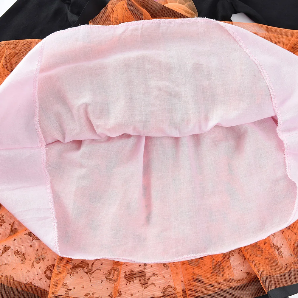 DXTON vestido Halloween para niñas con tutú de calabaza y araña - imagen 3