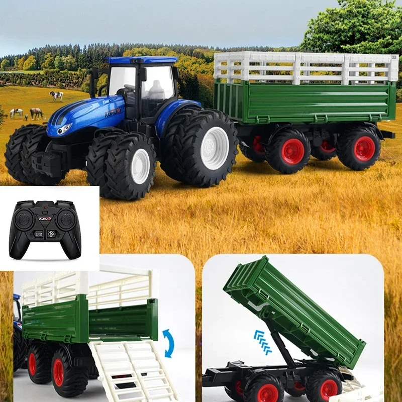 Coche teledirigido tractor de granjero con remolque - imagen 4