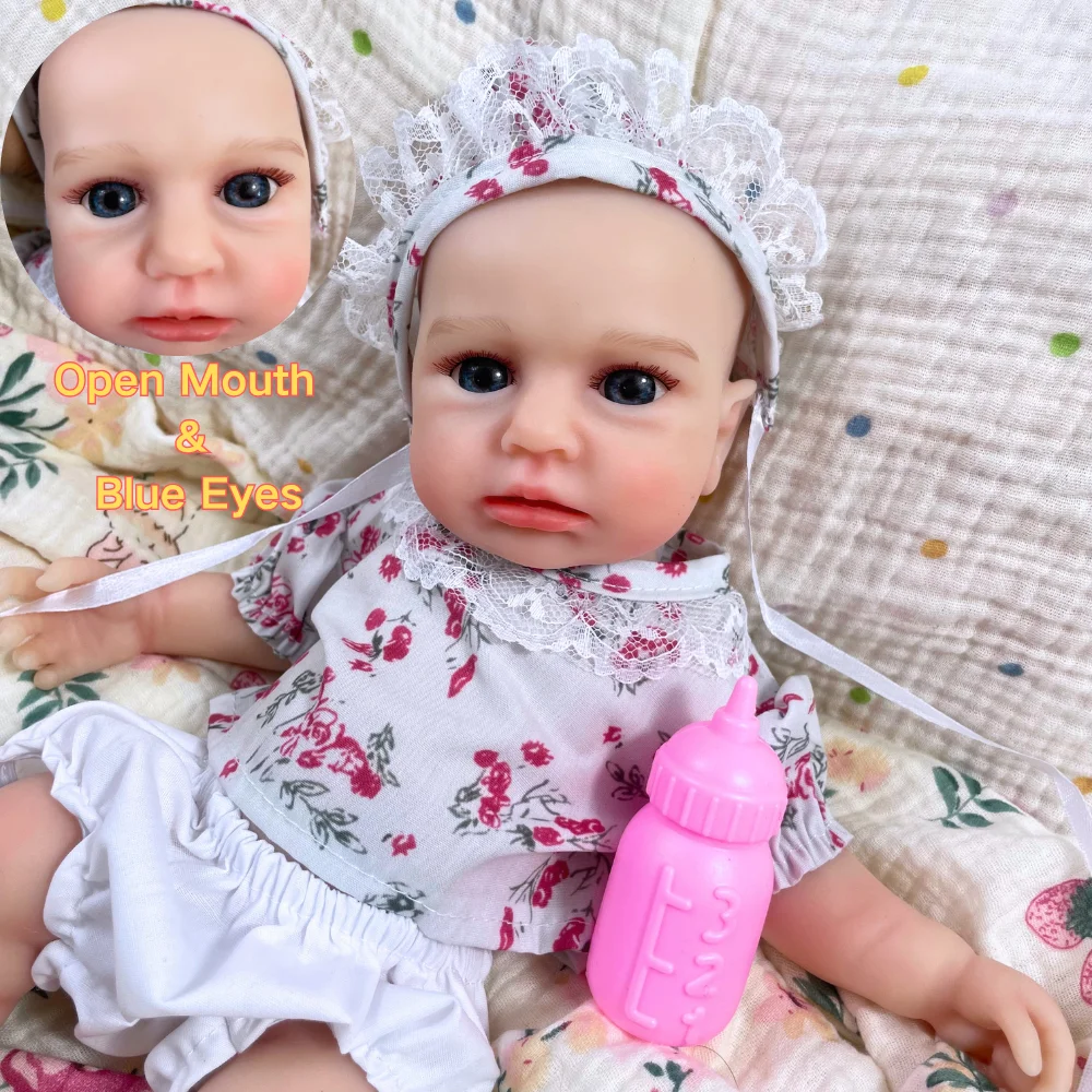 Muñeca reborn LouLou de silicona realista con boca abierta - imagen 4