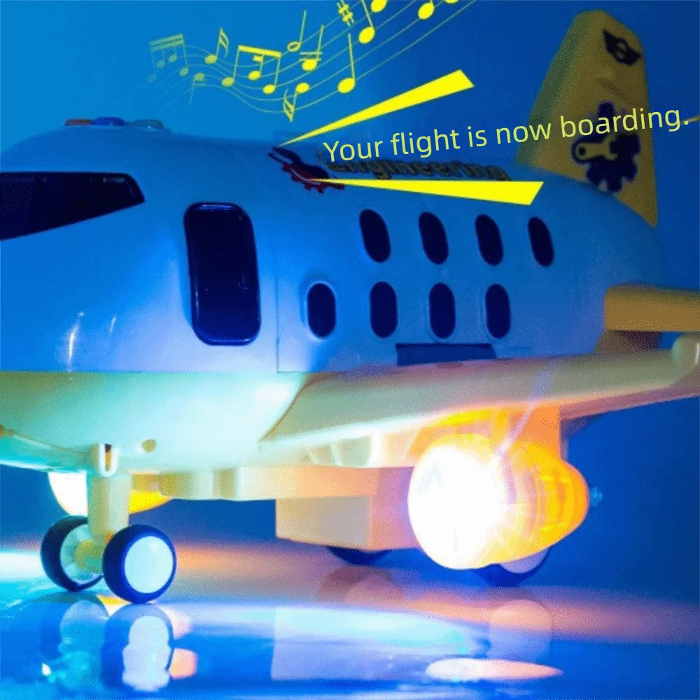 Avión inercial de gran tamaño con luz LED para niños - imagen 2