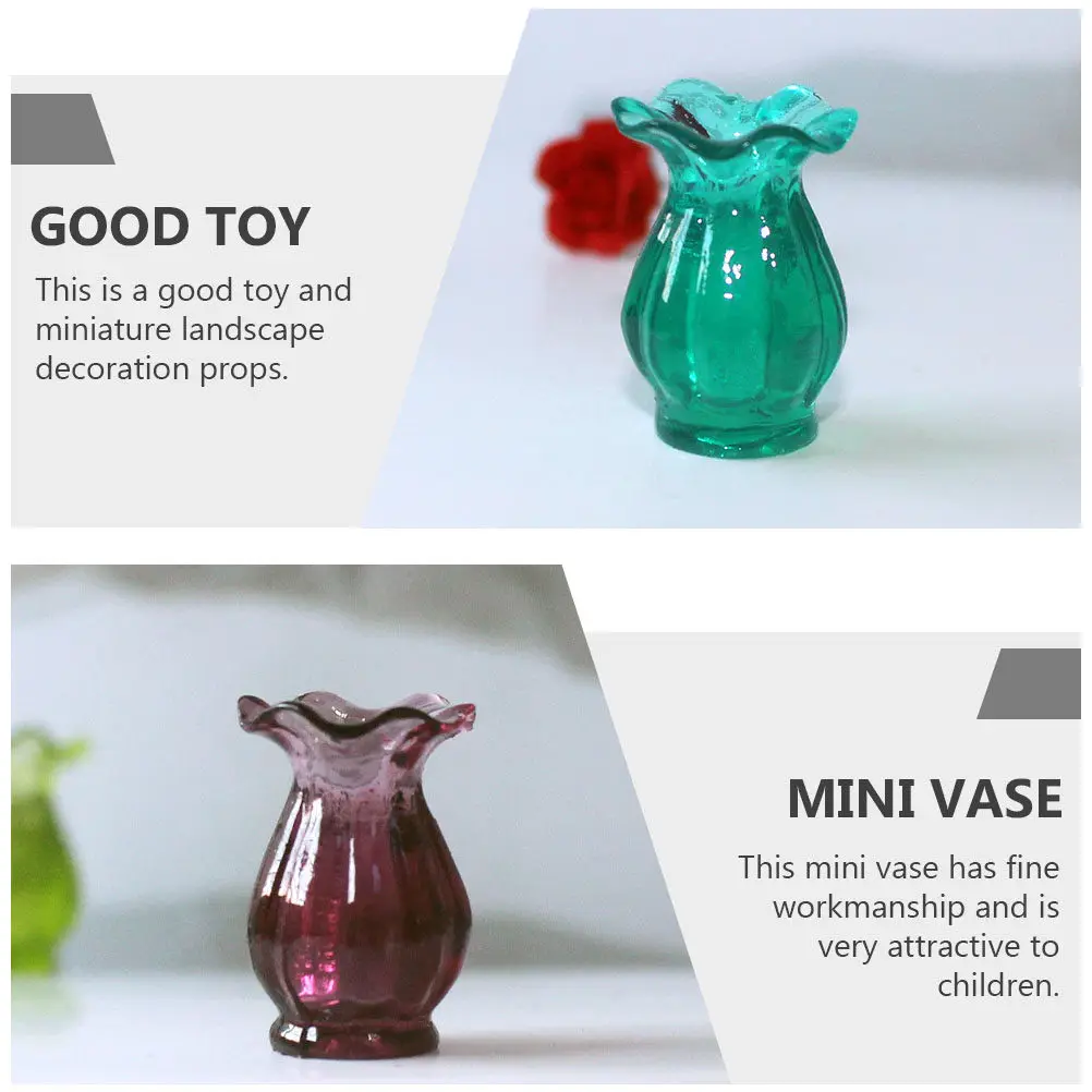 Mini jarrones para casa de muñecas: resina y cristal - imagen 4
