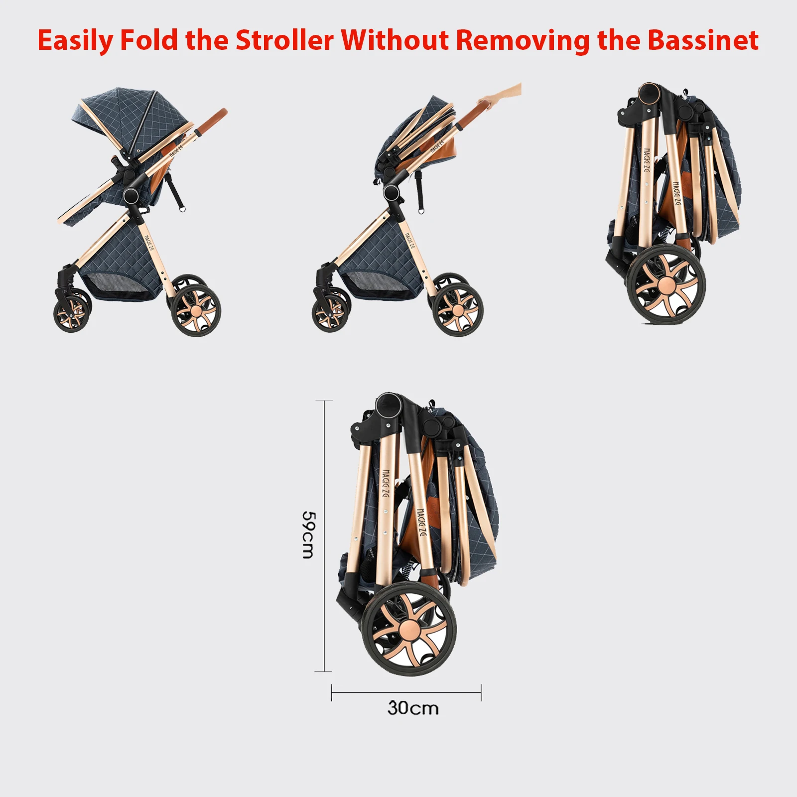 Carrito bebé multifunción con capazo extraíble y ruedas todoterreno - imagen 4