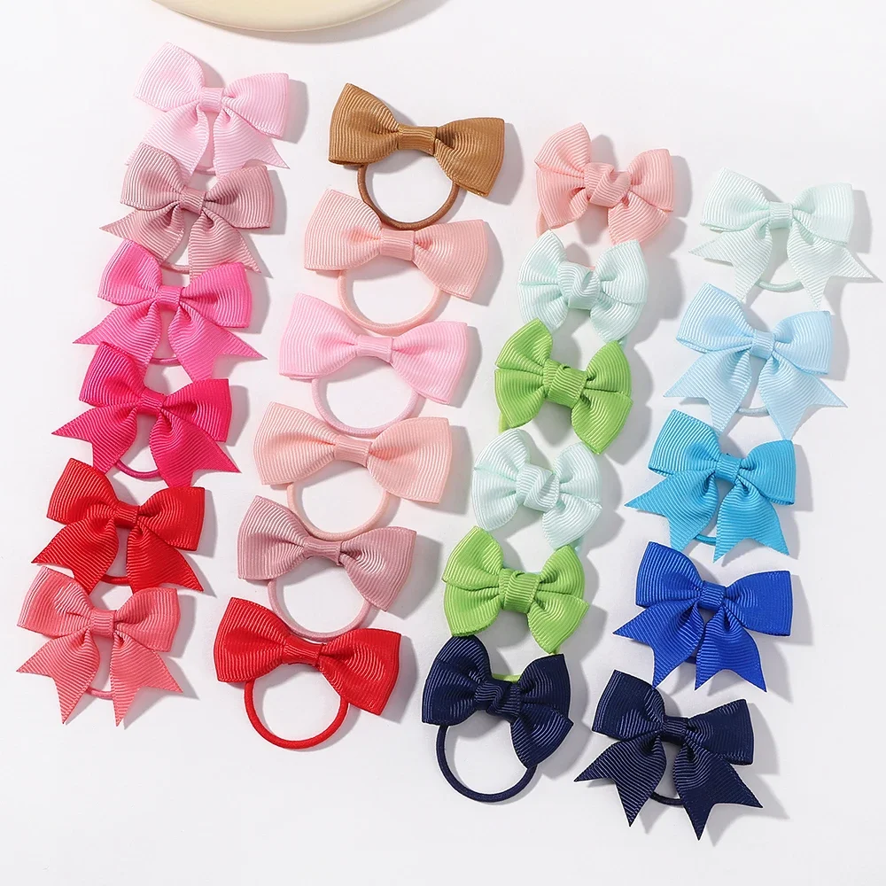 Lazos de cinta grosgrain elásticos para el pelo de niña - imagen 2