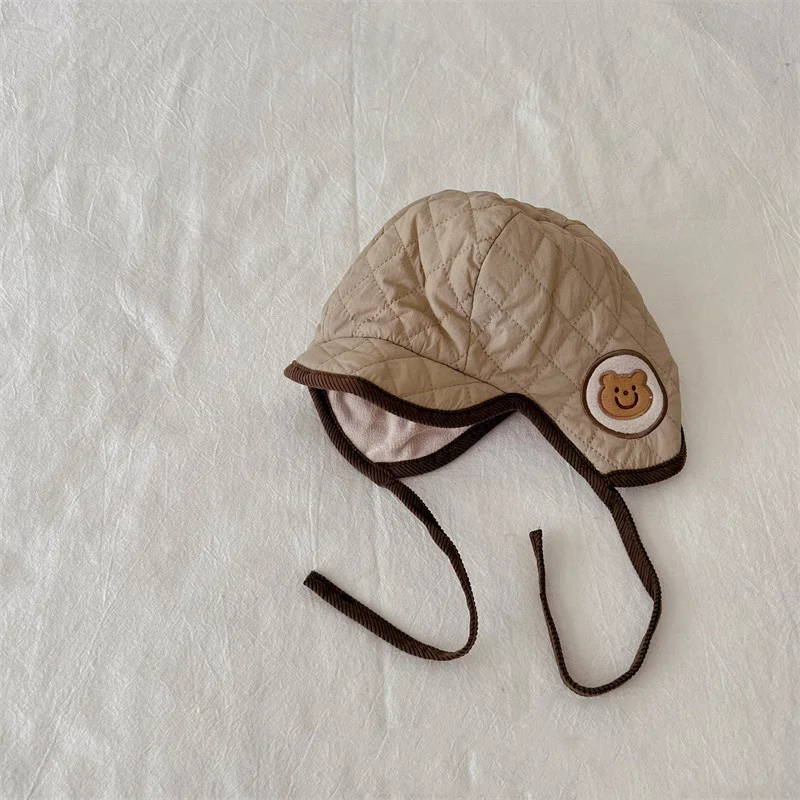 MILANCEL Gorro de invierno bordado con forro de piel para niños