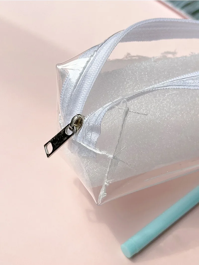 Estuche escolar transparente con cremallera para lápices y bolígrafos - imagen 5