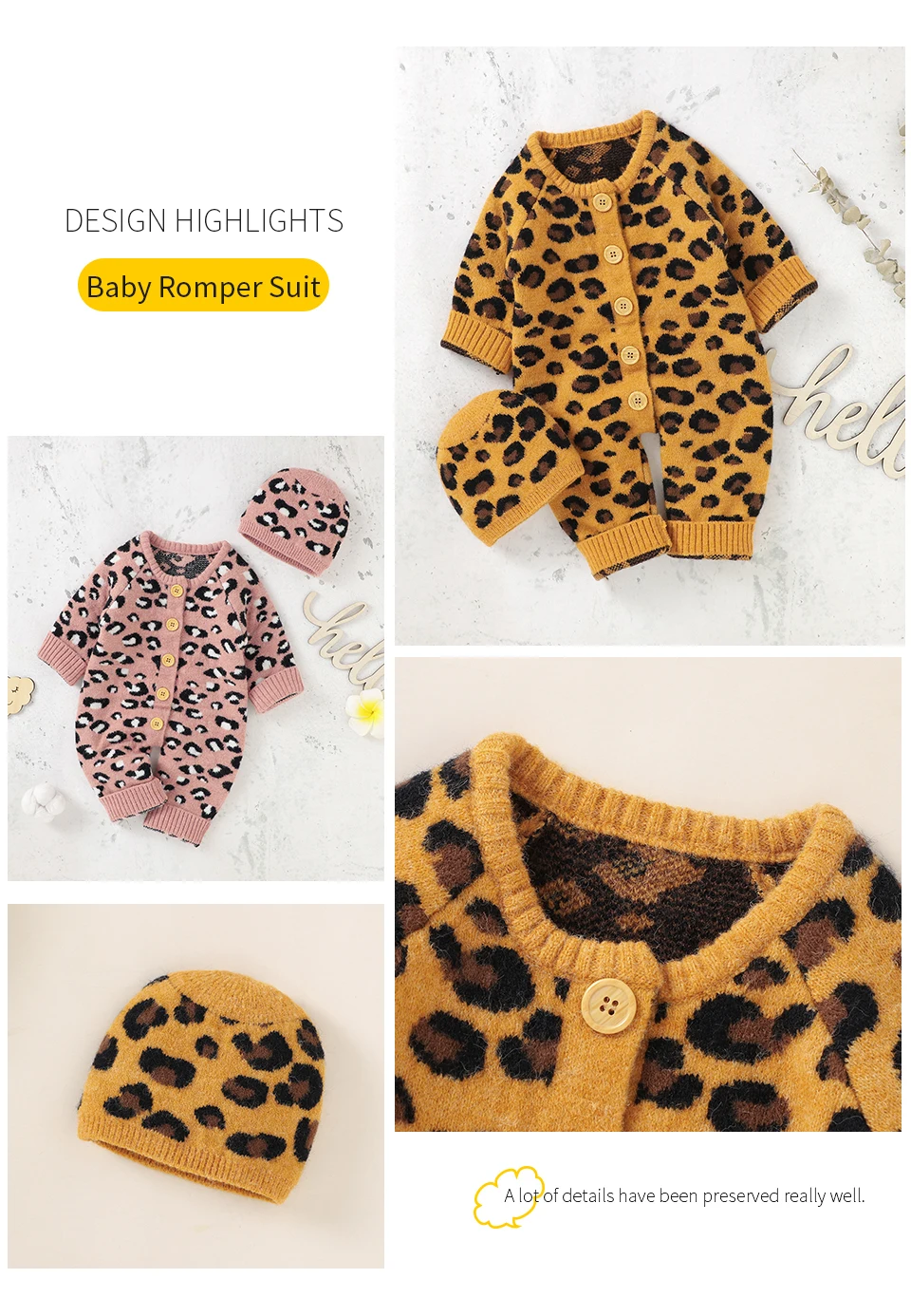 Detalle del tejido de punto tipo leopardo
