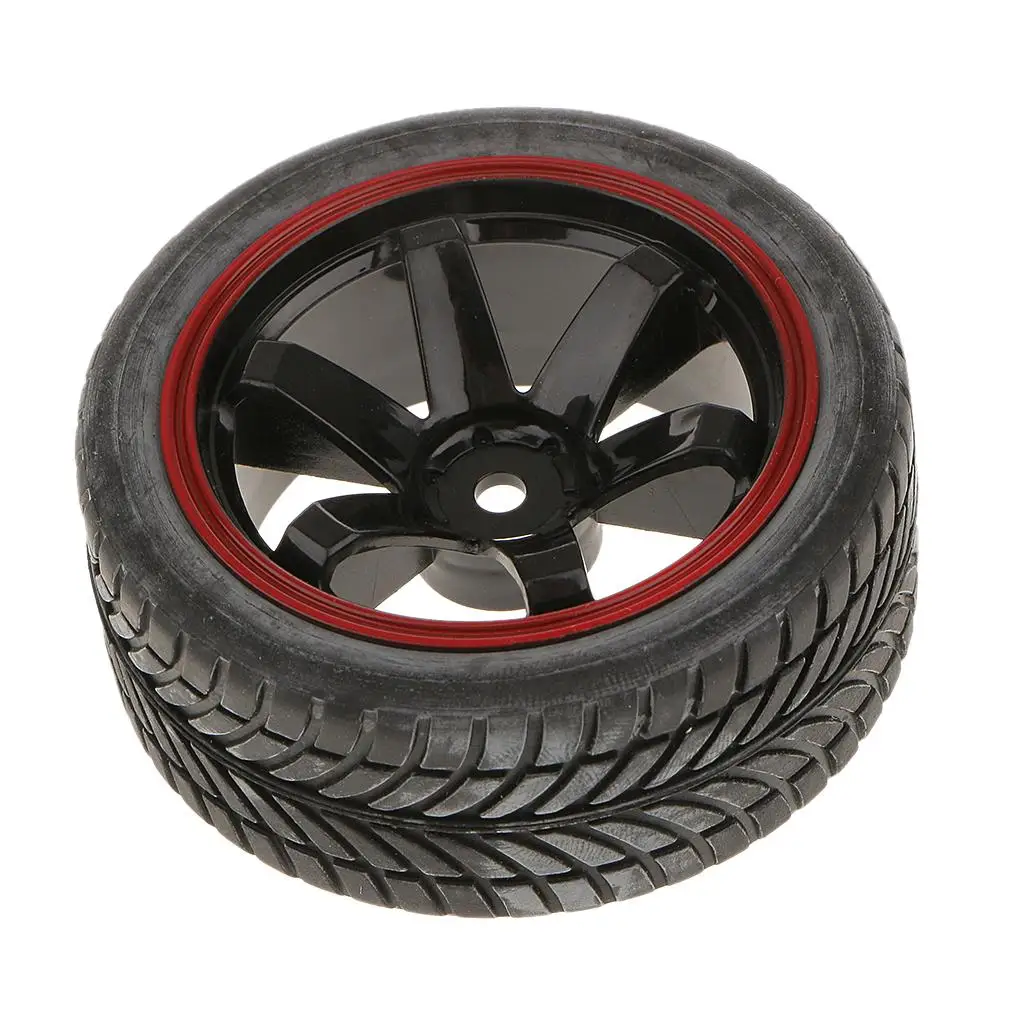 Neumáticos de espuma para coche RC rojo con llantas