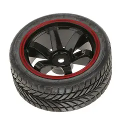 Neumáticos de espuma para coche RC rojo con llantas