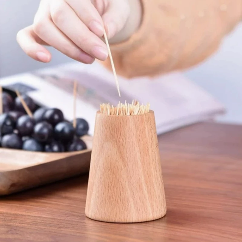 Porta palillos estilo nórdico en madera natural para hogar - imagen 2