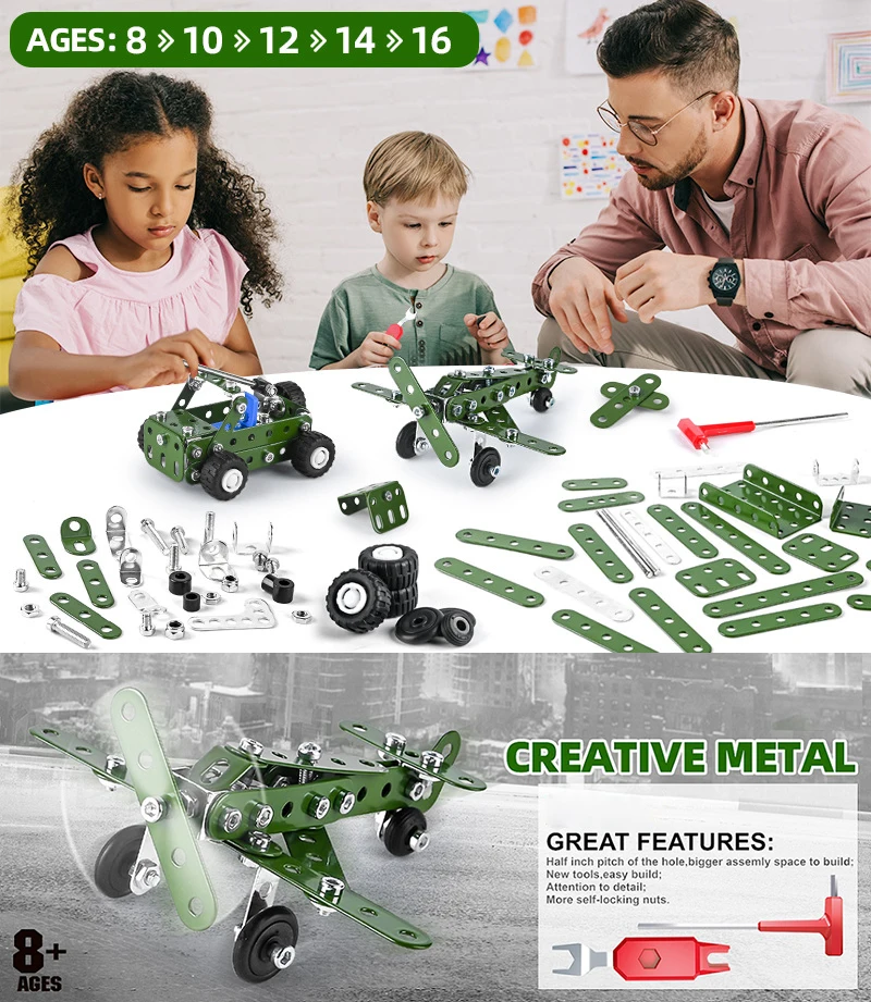 Bloques de construcción desmontables con tornillos: tanque y avión - imagen 2