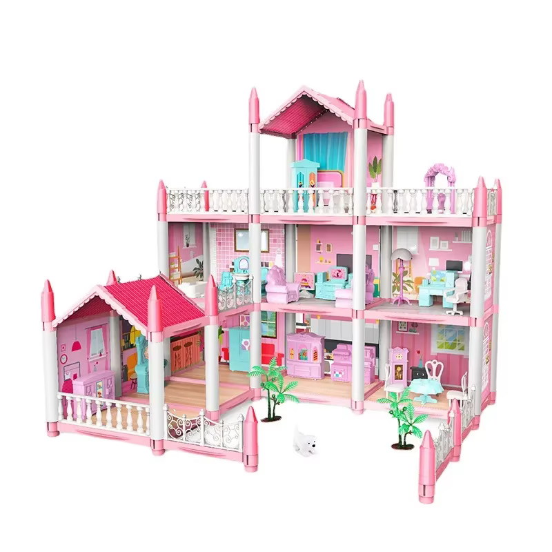 Casa de muñecas grande 3D para montaje con castillo princesa - imagen 5