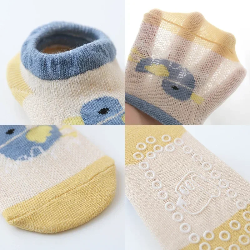 Calcetines tobilleros de algodón con goma antideslizante para niños - imagen 5