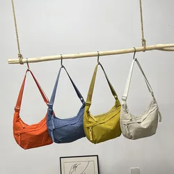 Bolso de hombro lona para mujer color sólido casual diario urbano
