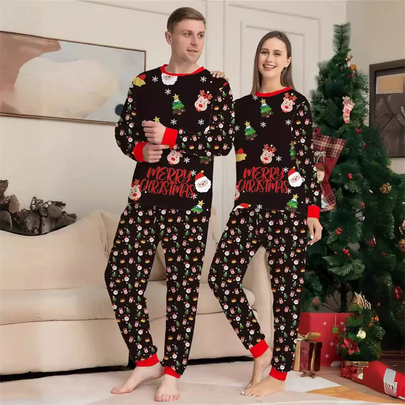Pijamas navideños a juego – Familia con dibujos animados para bebés - imagen 2