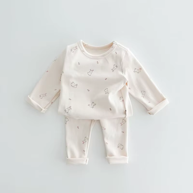 Milangel Conjunto Pijama Bebé Conejito Flores - Ropa Suave Primavera - imagen 5