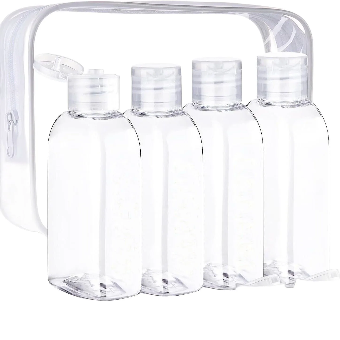 Botellas de viaje a prueba de fugas recargables con bolsa de almacenamiento