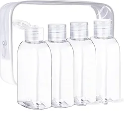 Botellas de viaje a prueba de fugas recargables con bolsa de almacenamiento