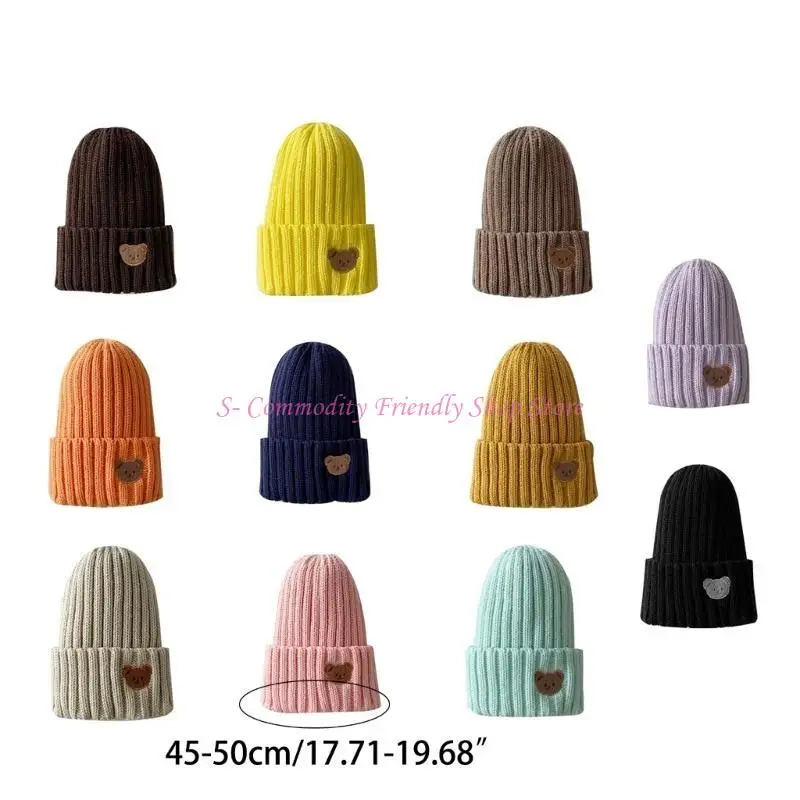 Gorro bebé bordado osito de dibujos animados suave y cálido unisex - imagen 5