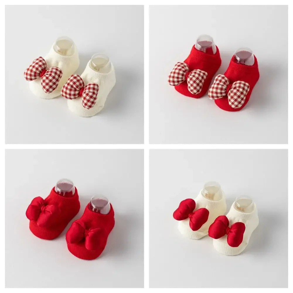 Calcetines rojos de algodón térmico para bebé – Otoño invierno - imagen 3