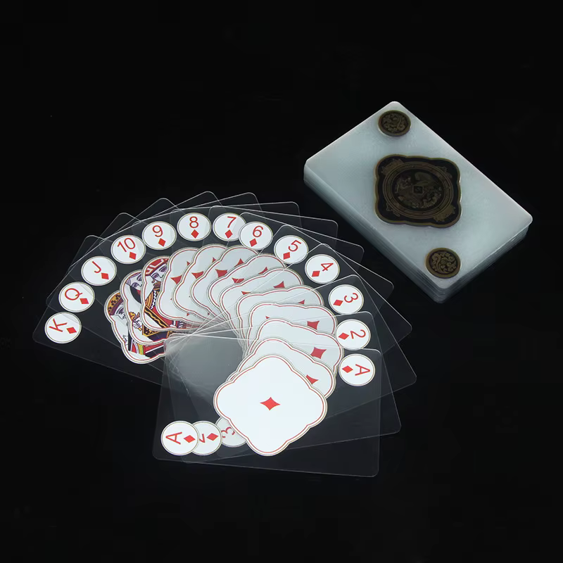 Cartas de juego impermeables de PVC transparentes con caja para poker - imagen 3