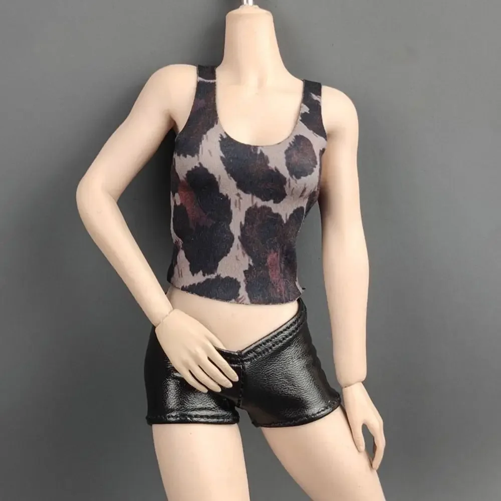 Conjunto de ropa para muñecas chaleco leopardo y camiseta algodón - imagen 5