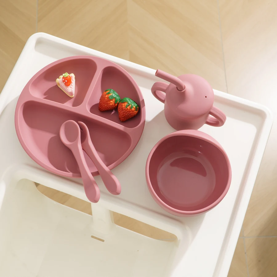 Set vajilla silicona con ventosa para bebé – plato, cubiertos y taza - imagen 3