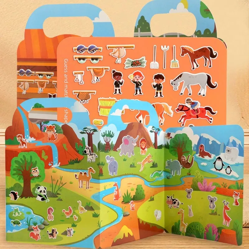 Libros de pegatinas reutilizables Montessori con gel adhesivo - imagen 4