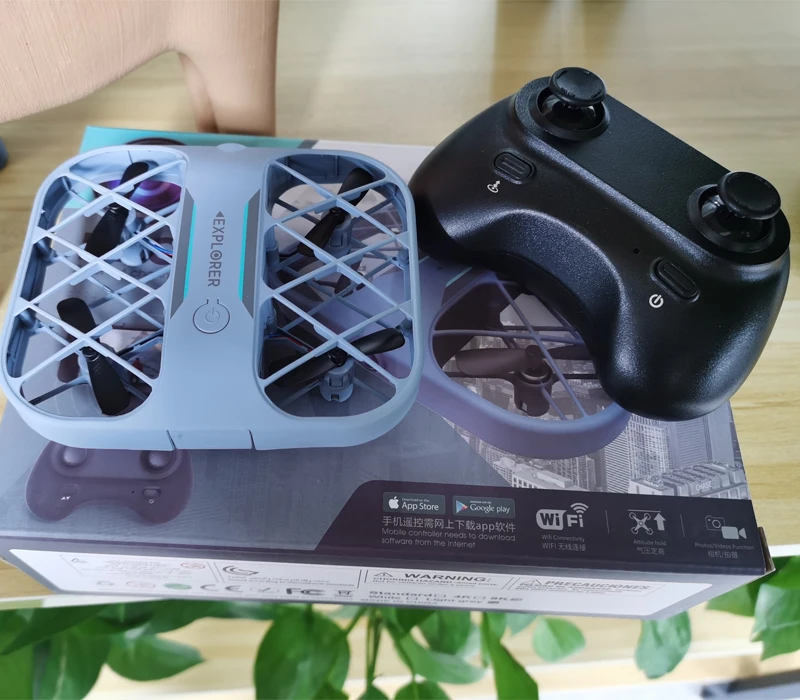 Minidrón JJRC H107 con control remoto y soporte para móvil