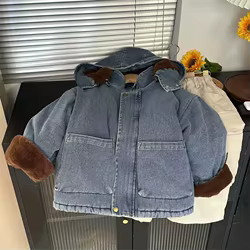 Chaqueta vaquera acolchada de invierno para niños