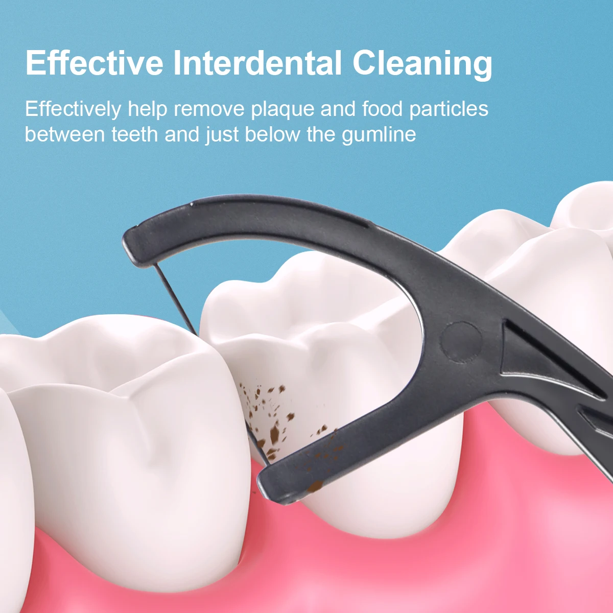 Palo de hilo dental bambú carbón para niños – Sabor menta ultrafino - imagen 3
