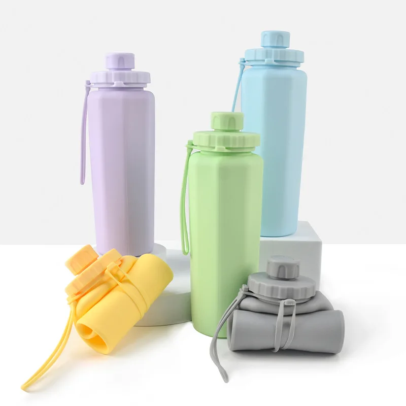 Botella de agua pliable de silicona 600 ml para niños – Resistente y ligera - imagen 4