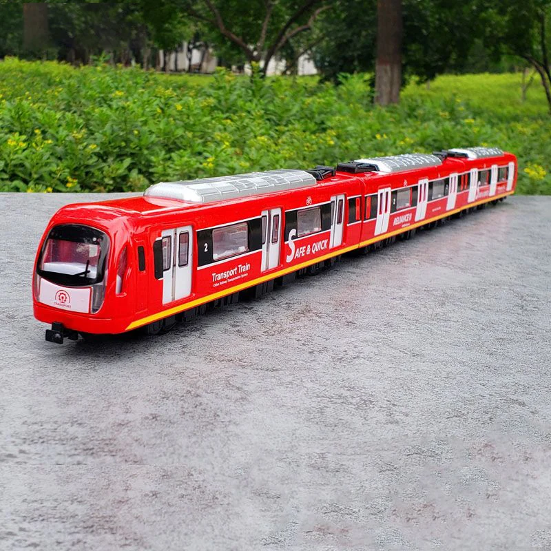 Tren de metal con luces y sonido realistas para niños