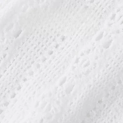Pantimedias de malla fina jacquard para niña, beige y blanco suaves