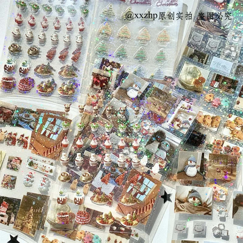 Pegatinas navideñas vintage para decorar diarios y manualidades - imagen 3