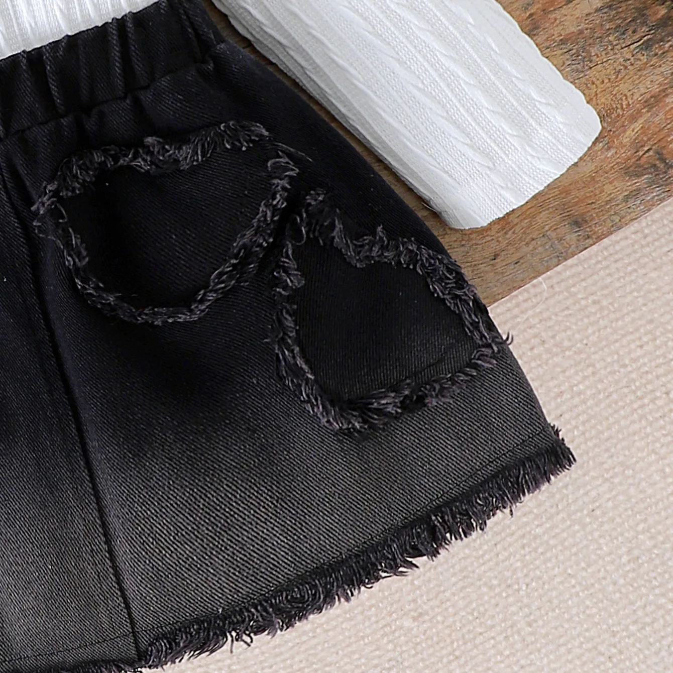 Conjunto de otoño para niña con top de manga larga y falda vaquera - imagen 5