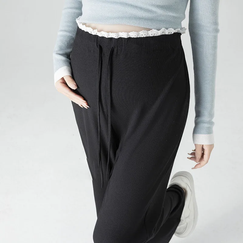 Pantalones de maternidad cintura alta plisados formales para oficina - imagen 5