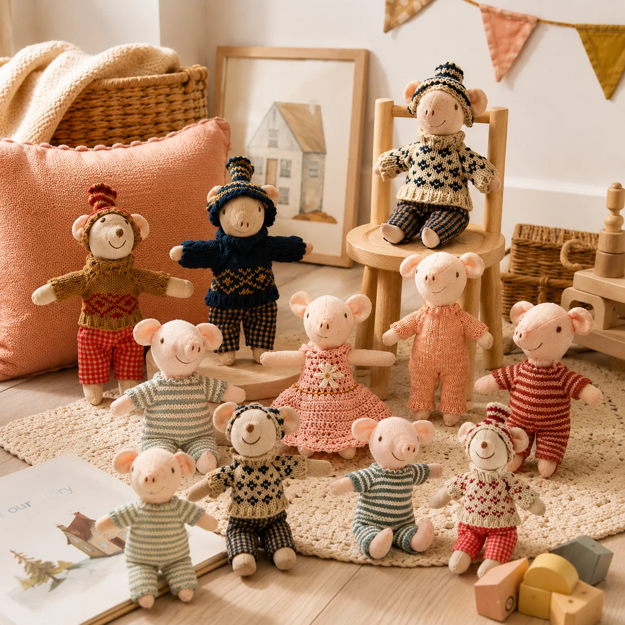 Peluche cerdito y ratón suave para niños, regalo cumpleaños - imagen 3